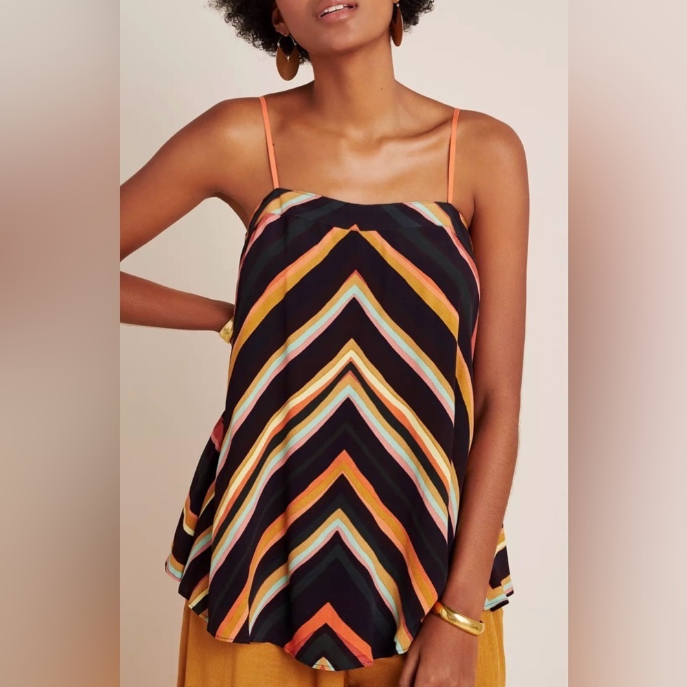 Anthropologie Maeve Sacha Swing Geometric Printed Blouse XXS